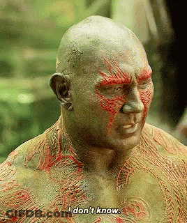 Bald Man With Red Paint Says I Don't Know GIF