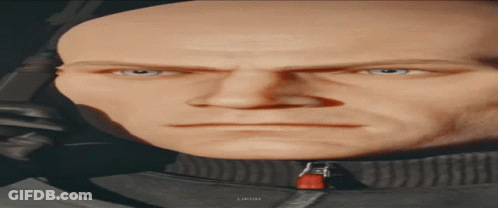 Bald Man With Red Zipper Jacket Says Iron GIF