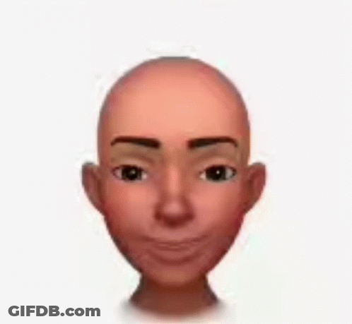 Bald Man With Two Red Hearts GIF