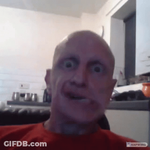 Bald Man With White Circle On Face GIF