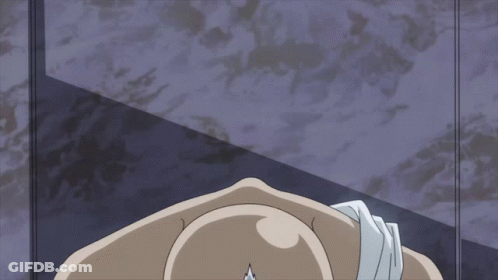Bald Man With White Mustache Looking At Camera GIF