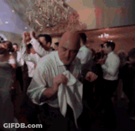Bald Old Man Dancing Shaking Body GIF