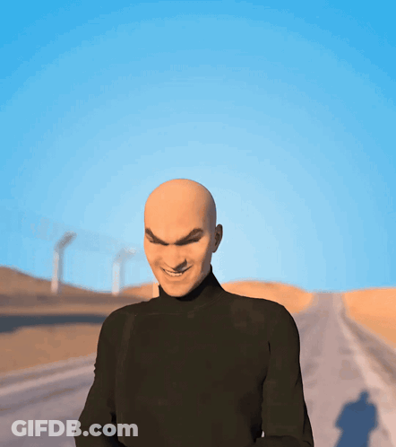 Bald Smiling Man In Black Shirt GIF
