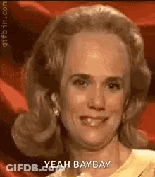 Bald Woman Smiling Yeah Bay Bay GIF