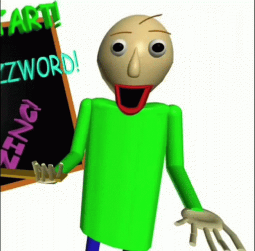 Baldi Basics Looking Surprised GIF