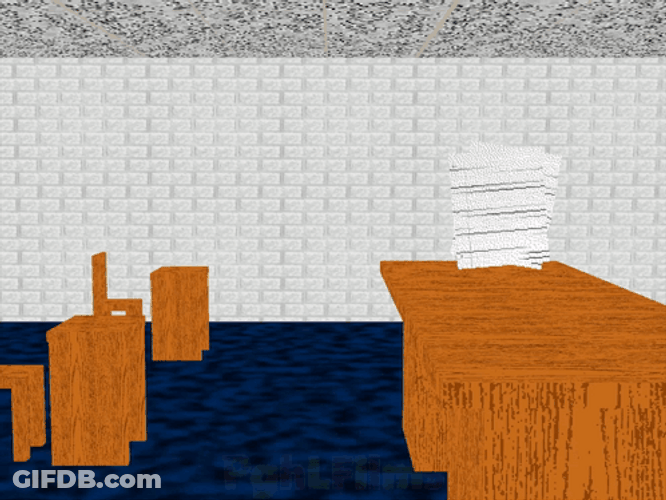 Baldi Basics Touching Floating Papers GIF