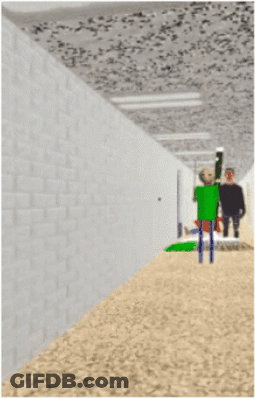 Baldi Carrying Stick GIF