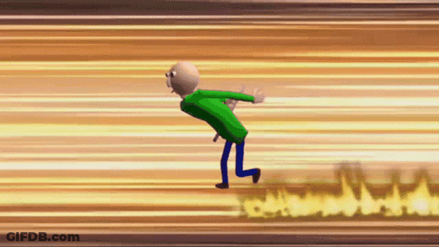 Baldi Running Fast GIF