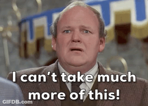 Balding Man In Suit Says I Can't Take Much More Of This GIF