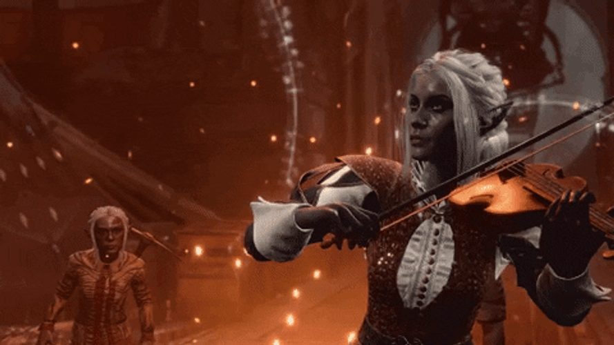 Baldur's Gate Game Violin Playing GIF