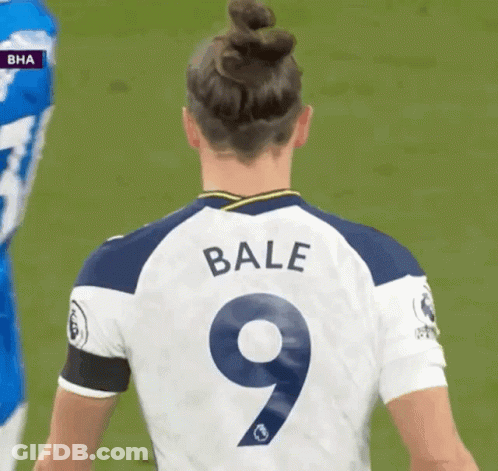 Bale Is Wearing A White Jersey With A Number 9 On It GIF