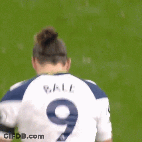 Bale Is Wearing A White Jersey With The Number 9 On It GIF
