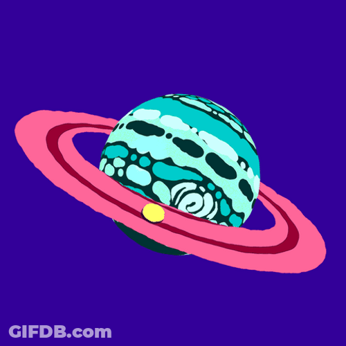 Ball Bouncing Around Saturn GIF
