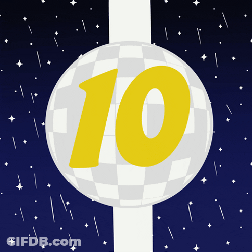 Ball Drop Countdown Animated Art GIF