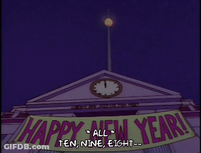 Ball Drop New Year Countdown The Simpsons GIF