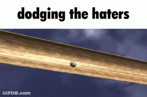 Ball On Roller Coaster Dodging The Haters GIF