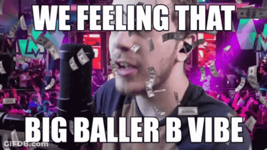 Baller Vibe Nodding Head Confetti GIF