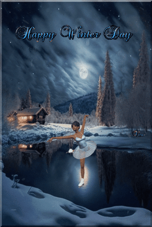 Ballerina On Ice Happy Winter Saturday GIF