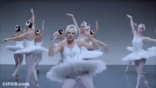 Ballerinas In White Tutus Dancing In Circle GIF
