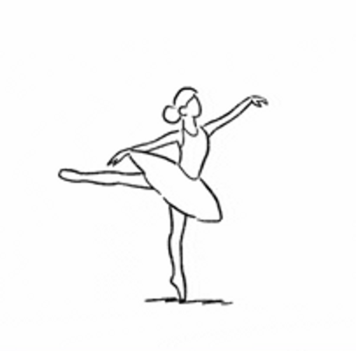 Ballet Dancer Silhouette Doodle GIF