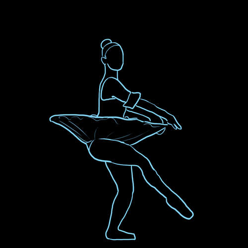 Ballet Neon Silhouette Pirouette GIF