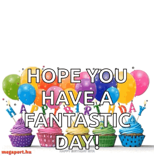 Balloon And Cupcakes Birthday Meme GIF