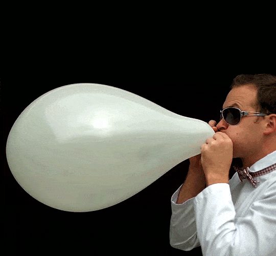 Balloon Inflation Popping Out GIF