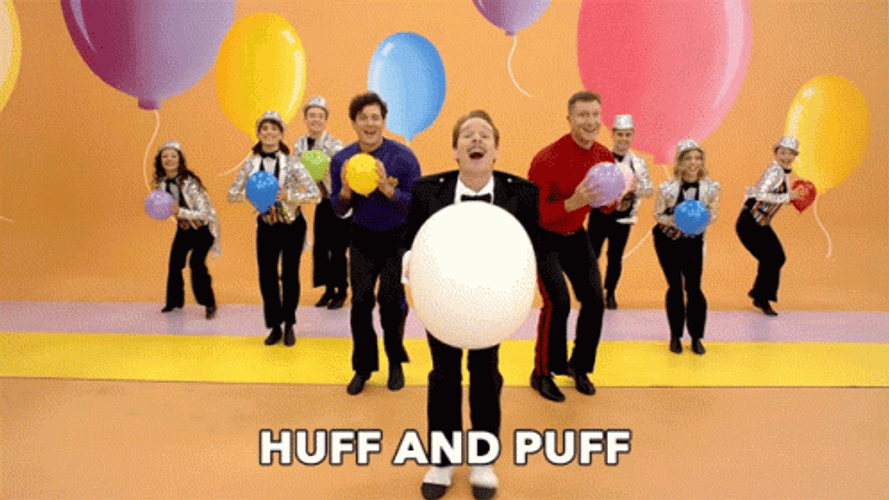 Balloon Pop Huff And Puff GIF