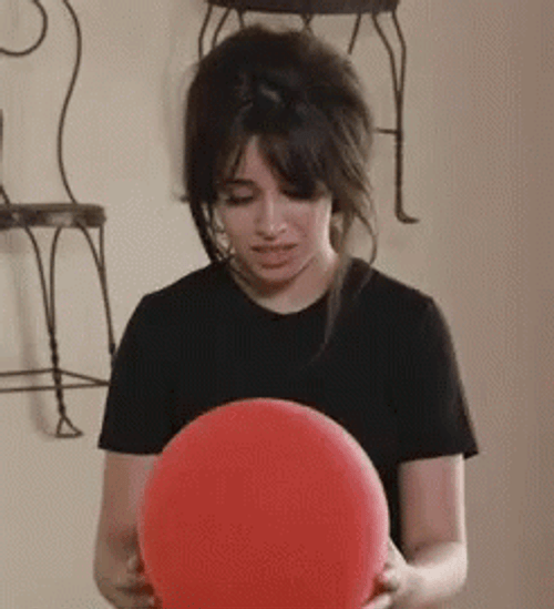 Balloon Pop Scared Camila Cabello GIF