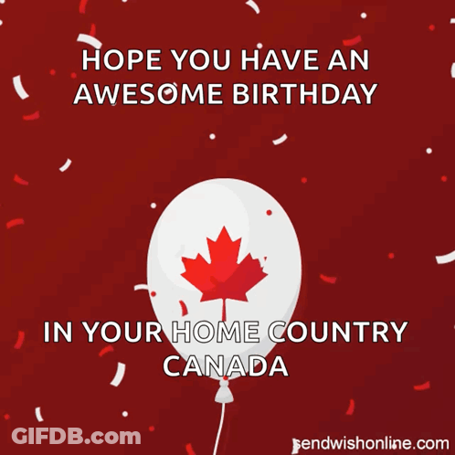 Balloon With Canadian Maple Leaf GIF