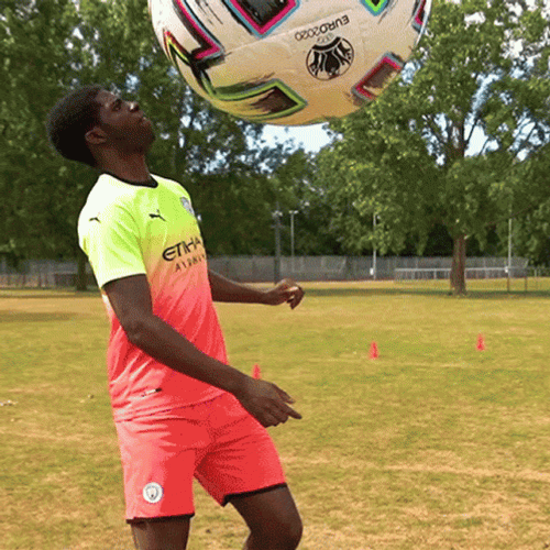 Balogun Dribbling Huge Soccer Ball GIF