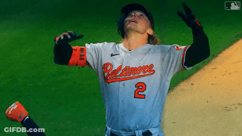 Baltimore Baseball Player Number 2 Looking Up GIF