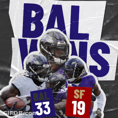 Baltimore Ravens Football Players Holding Ball BAL 33 SF 19 GIF