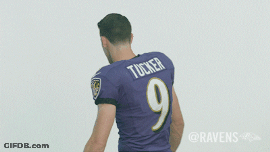 Baltimore Ravens Justin Tucker Back View GIF