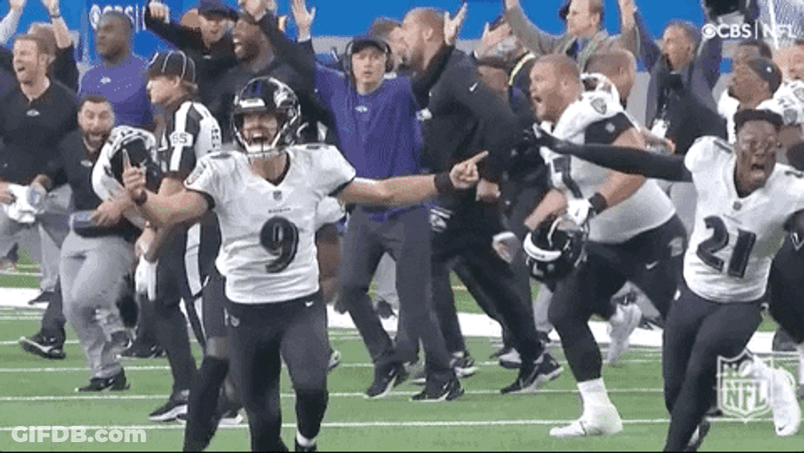 Baltimore Ravens Justin Tucker Celebration Running GIF