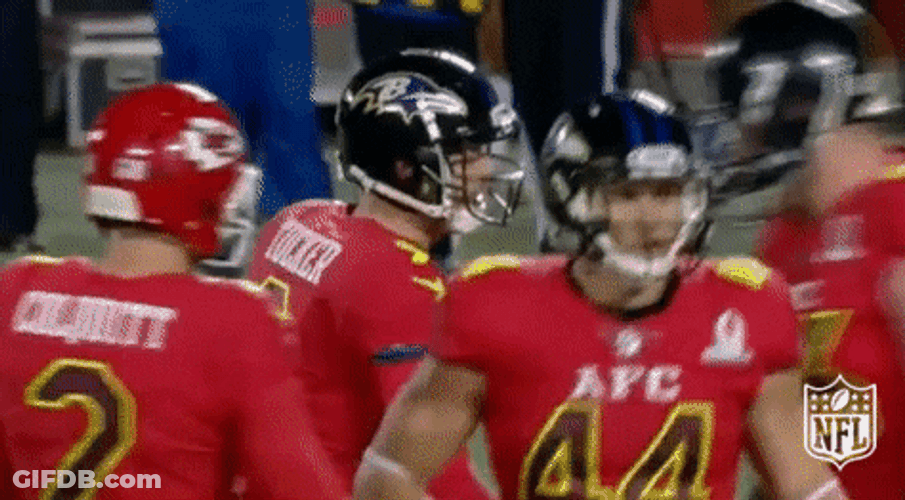 Baltimore Ravens Justin Tucker Helmet Bump GIF