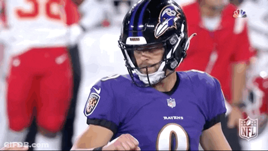 Baltimore Ravens Justin Tucker Pointing Up GIF