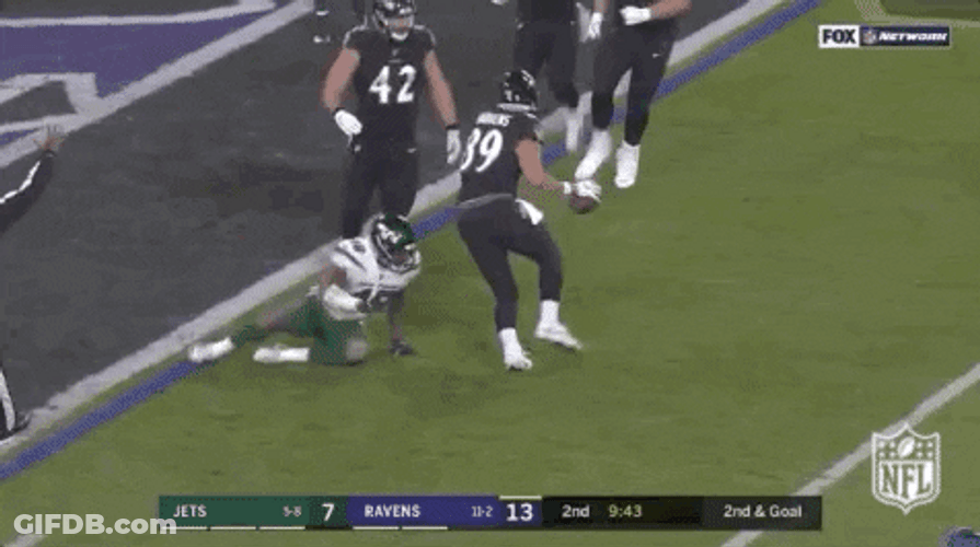 Baltimore Ravens Mark Andrews Dodging Teammates GIF