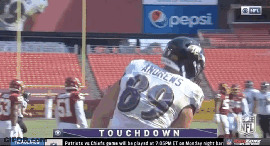 Baltimore Ravens Mark Andrews High Jump Bump GIF