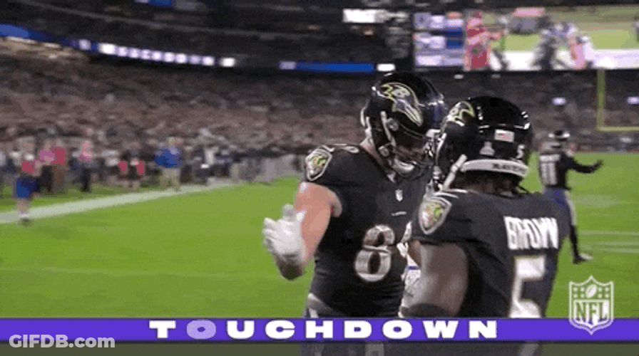 Baltimore Ravens Mark Andrews Touchdown Hand Shake GIF