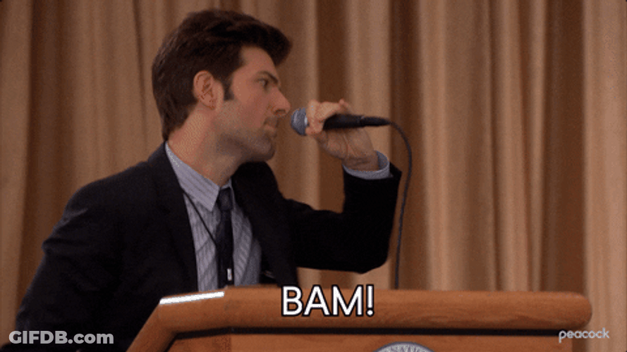 Bam Adam Scott Mic Drop GIF