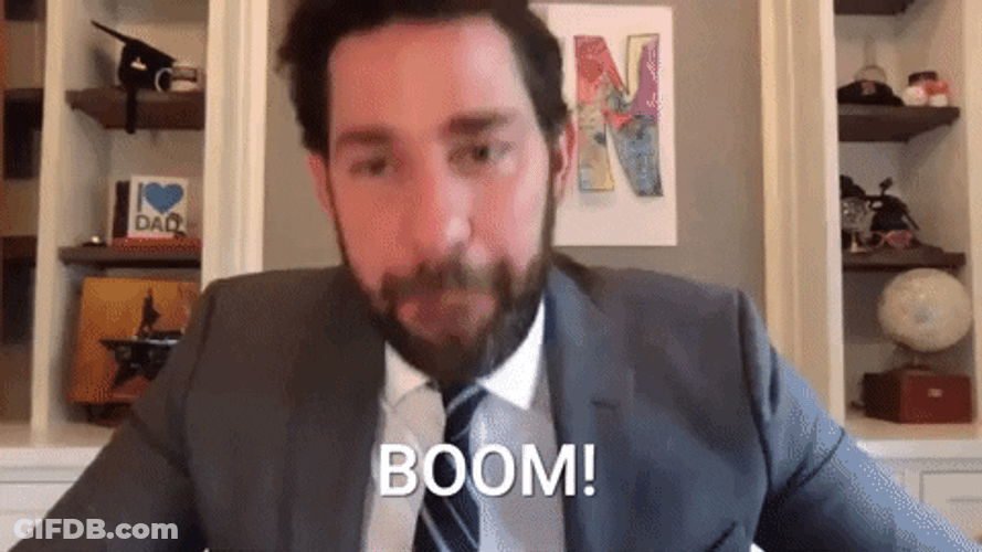 Bam Excited John Krasinski GIF