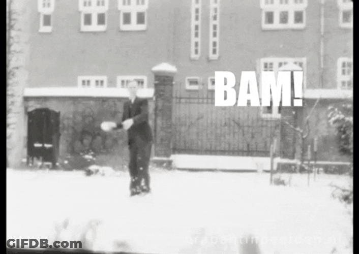 Bam Snow Ball Winter Vintage Clip GIF