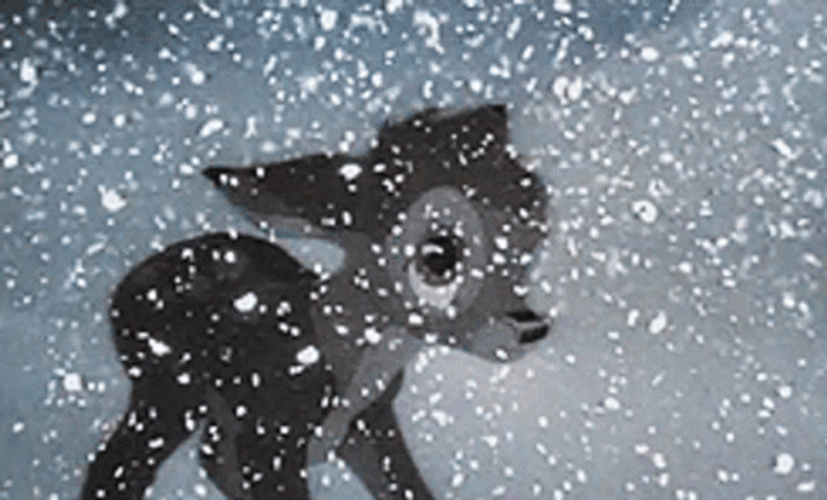 Bambi Crying In Snow GIF