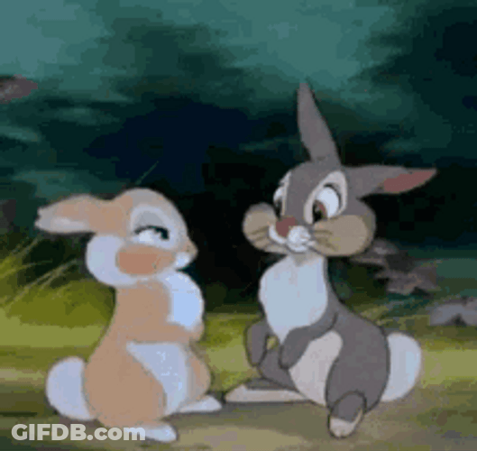Bambi Cute Thumper Rabbit Kiss GIF