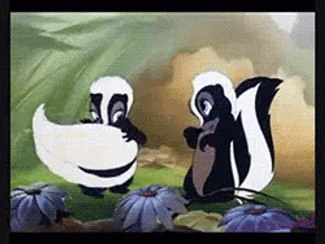 Bambi's Flower And Bluebelle Kiss GIF