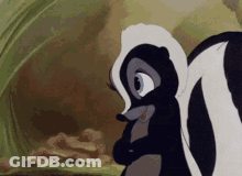 Bambi Skunk Flower Waving Shy GIF