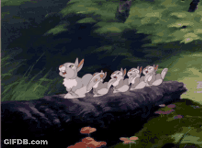 Bambi Thumper Cute Little Rabbit Group GIF