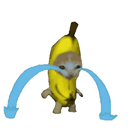 Banana Cat Meme Crying In Sadness GIF