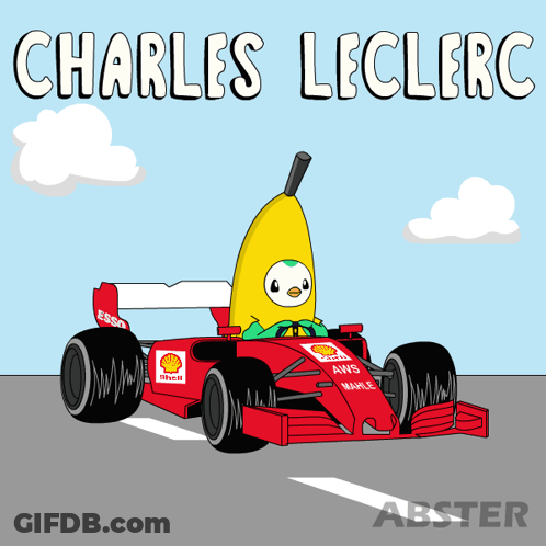 Banana Driving Race Car Charles Leclerc GIF